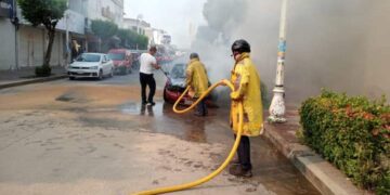 Se salvó de achicharrarse