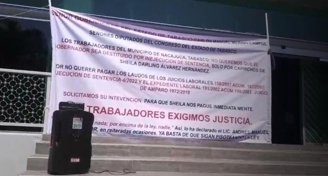 Exigen extrabajadores de Nacajuca pagos de laudos.