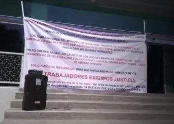 Exigen extrabajadores de Nacajuca pagos de laudos.