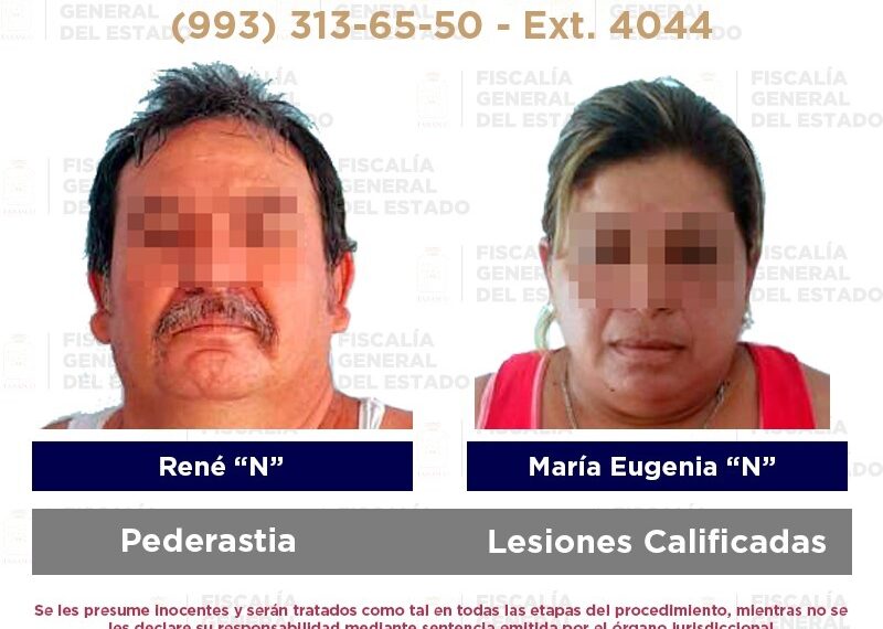 Detenidos por los delitos de pederastia y lesiones