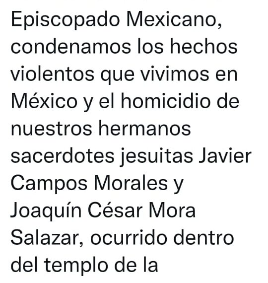 Condena la Iglesia asesinato de jesuitas