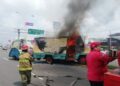 Chocó y se incendió