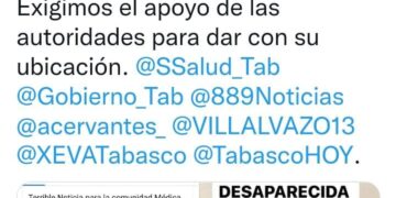 Desaparecen a doctora