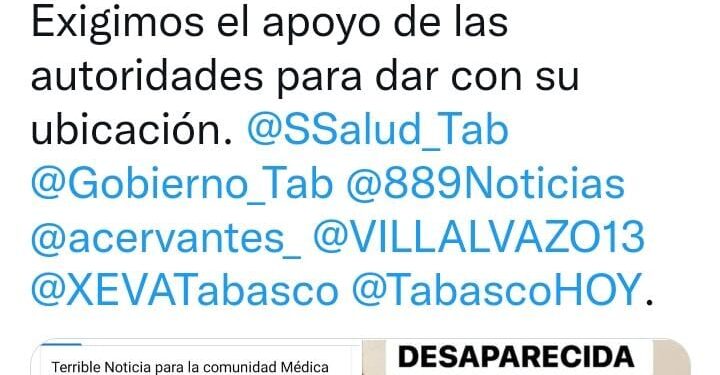 Desaparecen a doctora