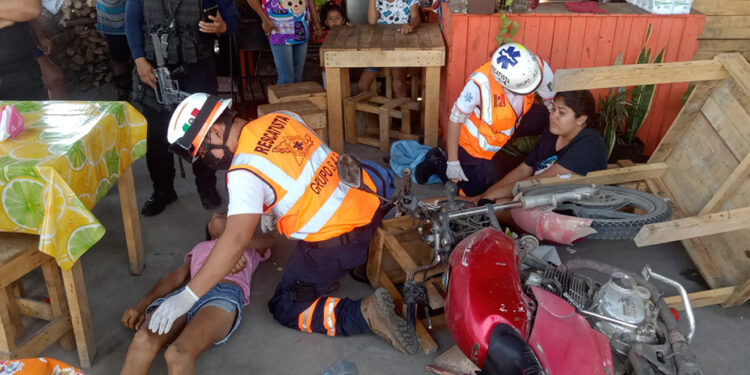 Embestidas por un motociclista