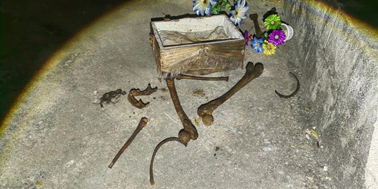 Alerta por osamenta humana