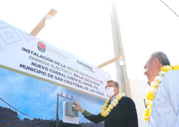 Inauguró red de energía eléctrica en Nuevo Corral Chén El Ángel