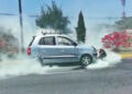 Vehículo incendiado