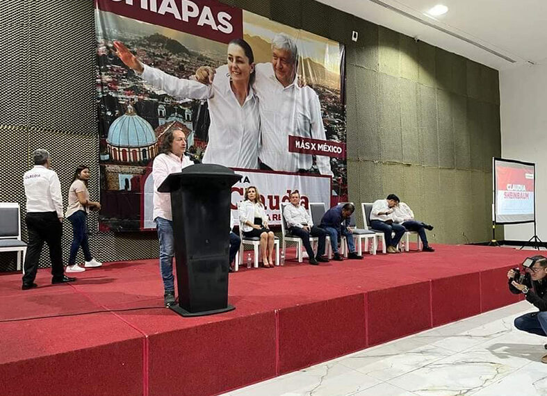 Realizan asamblea en apoyo a Claudia Sheinbaum