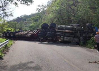 Se recostó a media carretera