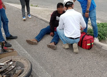 Derrapó y terminó en el hospital