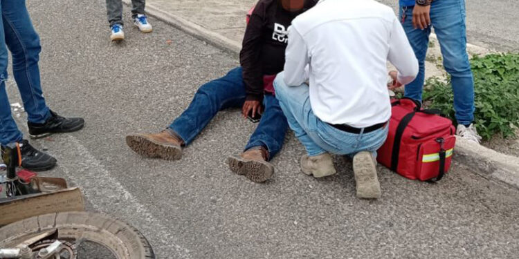 Derrapó y terminó en el hospital