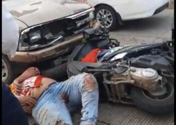Motociclista lesionado
