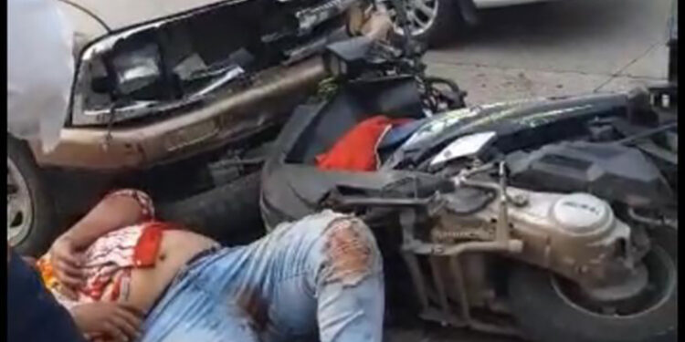 Motociclista lesionado