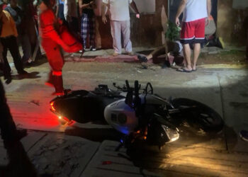 Motociclista estrellado