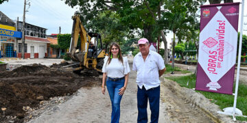 Supervisa obra en la colonia 5 de febrero