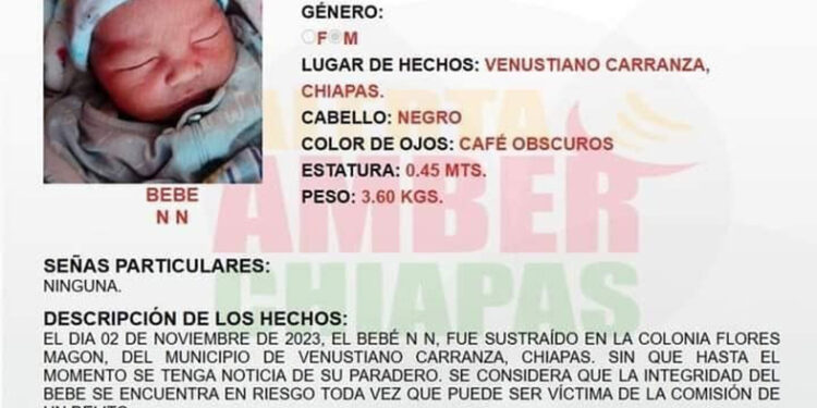 Se roban a recién nacido
