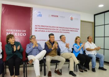 Rutilio Escandón inaugura oficinas de la Comisión Mexicana de Ayuda a Refugiados, en Tuxtla Gutiérrez