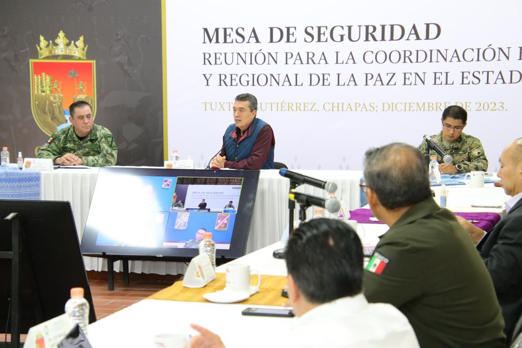 Durante la Mesa de Coordinación Estatal para la Construcción de la Paz y la Seguridad, 