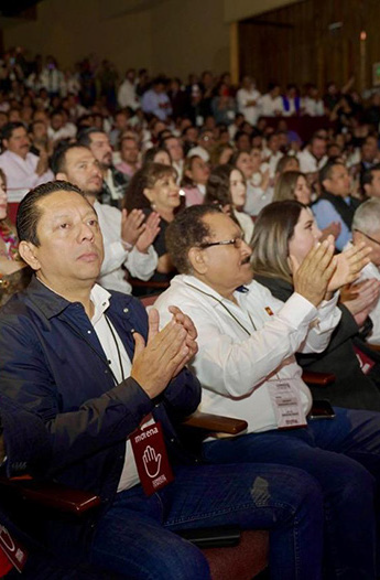 El legislador federal estuvo en la toma de protesta del candidato al gobierno del estado, Eduardo Ramírez.