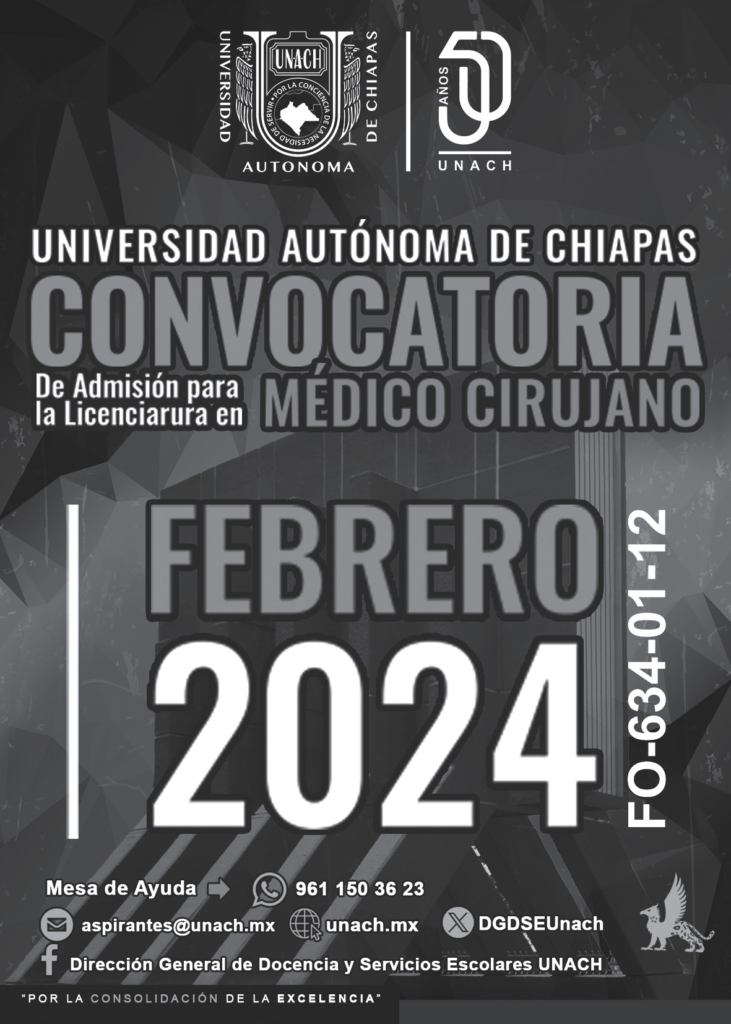 ¡Consulta nuestra Convocatoria de Admisión Febrero 2024 a la licenciatura en Médico Cirujano!