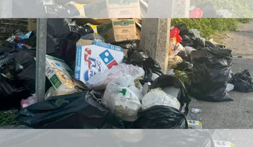 Calles de Berriozábal inundadas de basura, denuncian los propios habitantes.