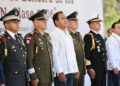 Este 5 de mayo, en el 3/er. Regimiento de Artillería de El Sabino, Chiapas, remisos y mujeres voluntarias realizaron la Toma de Protesta de Bandera del Servicio Militar Nacional. Eduardo Ramírez asistió al acto cívico. 