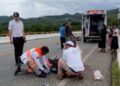 El joven no portaba casco y fue trasladado grave a Cintalapa tras el percance.