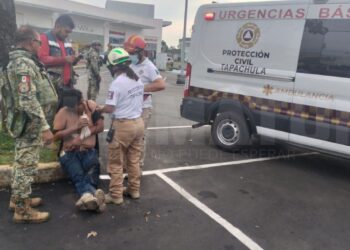 Joven operador de perforadora sufrió fracturas y fue hospitalizado de urgencia.