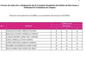 INE avanza en relevo de consejera presidenta en Chiapas.