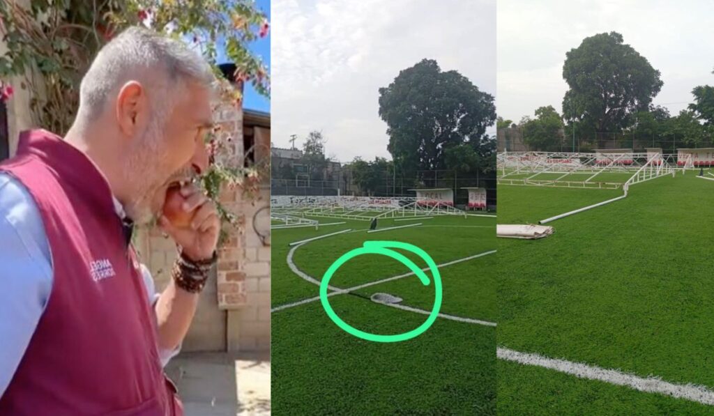 Al paso que va, Tuxtla se va destruir en manos del Ángel “Caído” Torres, ahora también conocido como “rompe pasto”. Es tan dañino que degrada hasta el césped artificial… Servidos.