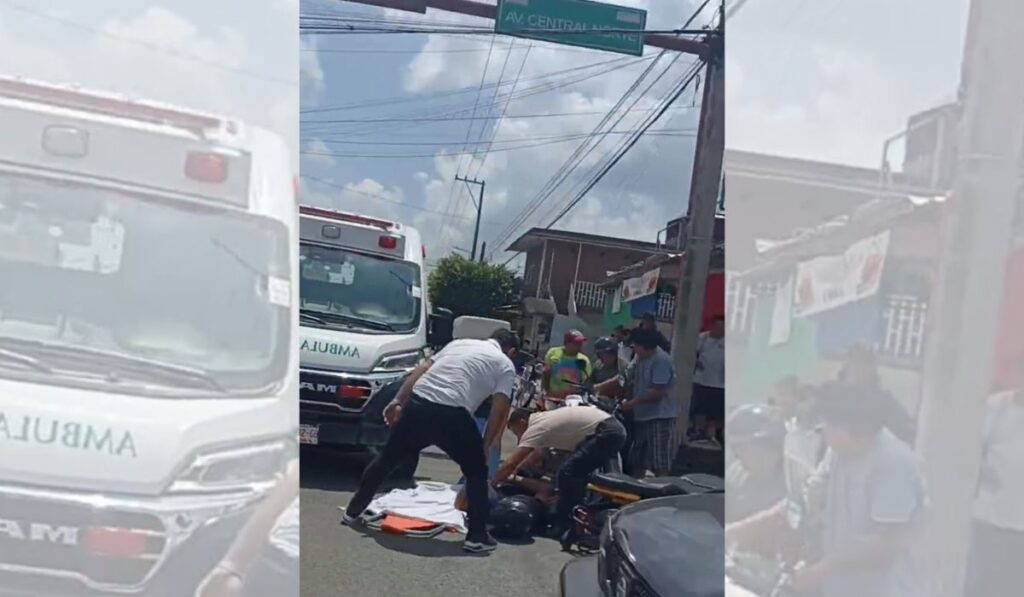 El motociclista no escuchó la sirena y se impactó con la unidad médica en Tapachula; fue el cuarto percance con moto en un solo día.