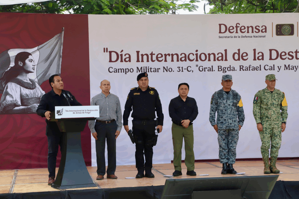 Poder Judicial Chiapas, Juan Carlos Moreno Guillén, Eduardo Ramírez Aguilar, Día del Desarme, armas de fuego, cultura de paz, justicia Chiapas, fuerzas armadas, estado de derecho, 3er Regimiento El Sabino