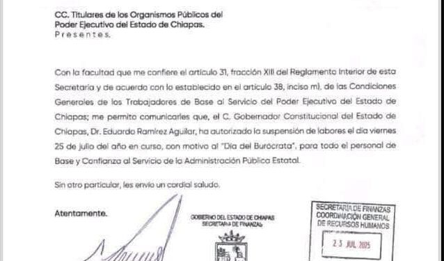 Por su día, no trabajarán el viernes 25 en las dependencias del estado.