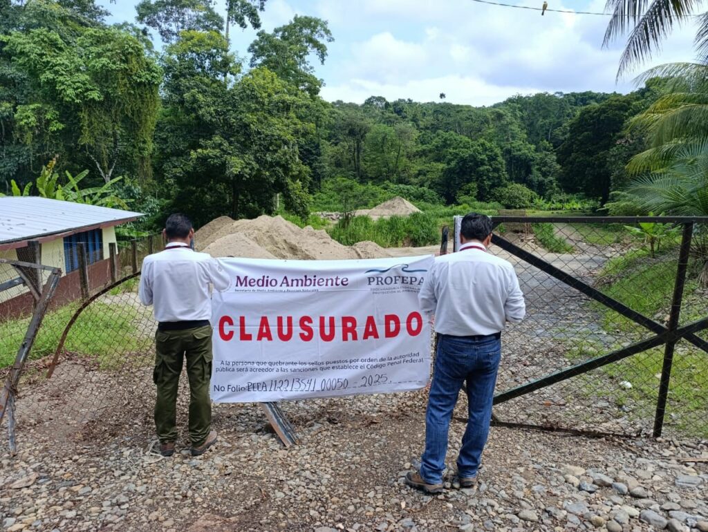 Profepa suspendió actividades sin autorización en el río Chamulapa.