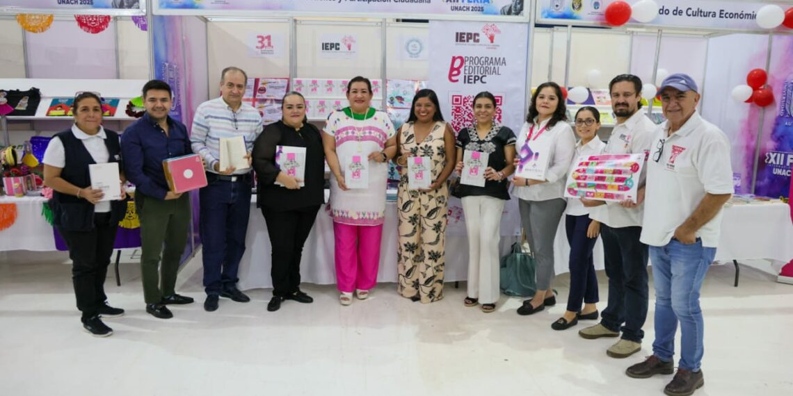 El Instituto Electoral de Chiapas participa con ludoteca y presentaciones editoriales en la FIL UNACH 2025.