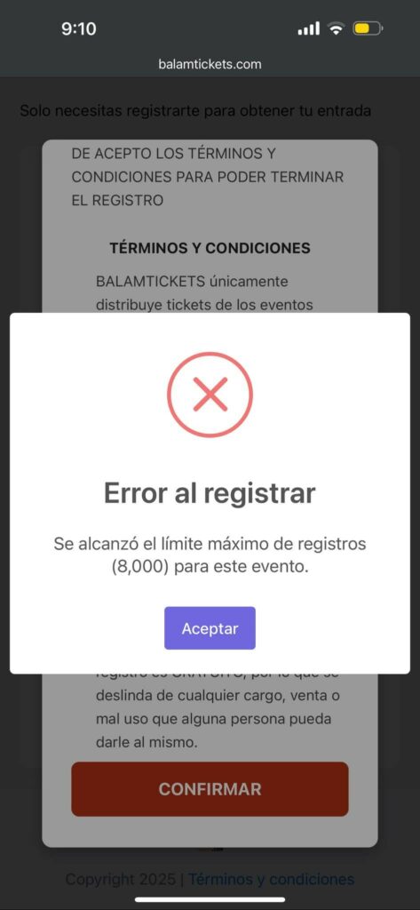 Miles denunciaron irregularidades en el registro para el concierto gratuito.