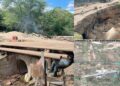 Propietarios exigieron puente y reparación por desbordes canalizados.