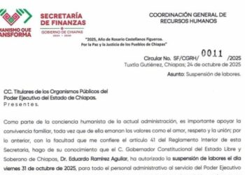 Dependencias estatales suspenderán labores el viernes 31 de octubre.