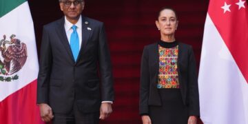 Sheinbaum encabezó ceremonia oficial y sostuvo encuentro bilateral en Palacio Nacional.