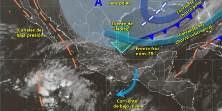 Frente frío 28 pone a México bajo alerta por riesgo de inundaciones y deslaves en el sureste