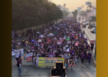 Marchan mujeres en Tuxtla