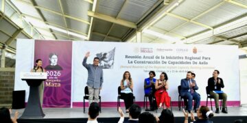 Yamil Melgar da la bienvenida en Tapachula a la sede de cooperación internacional en materia de asilo