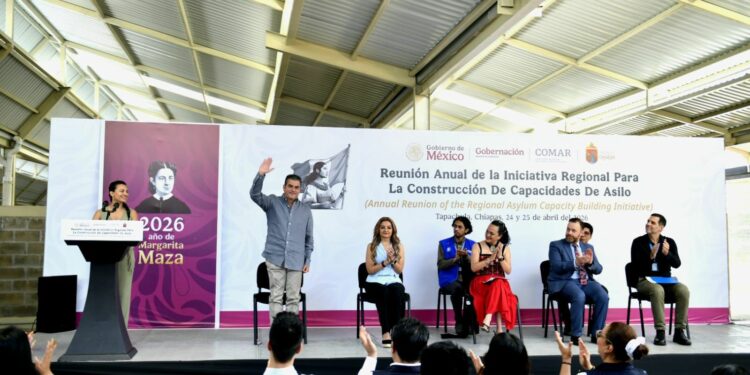 Yamil Melgar da la bienvenida en Tapachula a la sede de cooperación internacional en materia de asilo