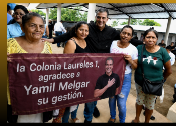 Habitantes de la colonia Laureles agradecen a Yamil Melgar obra de pavimentación integral